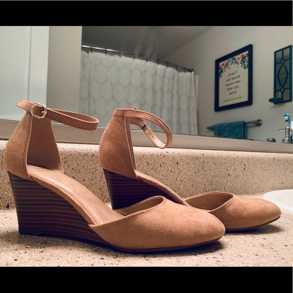 A New Day wooden wedge heels